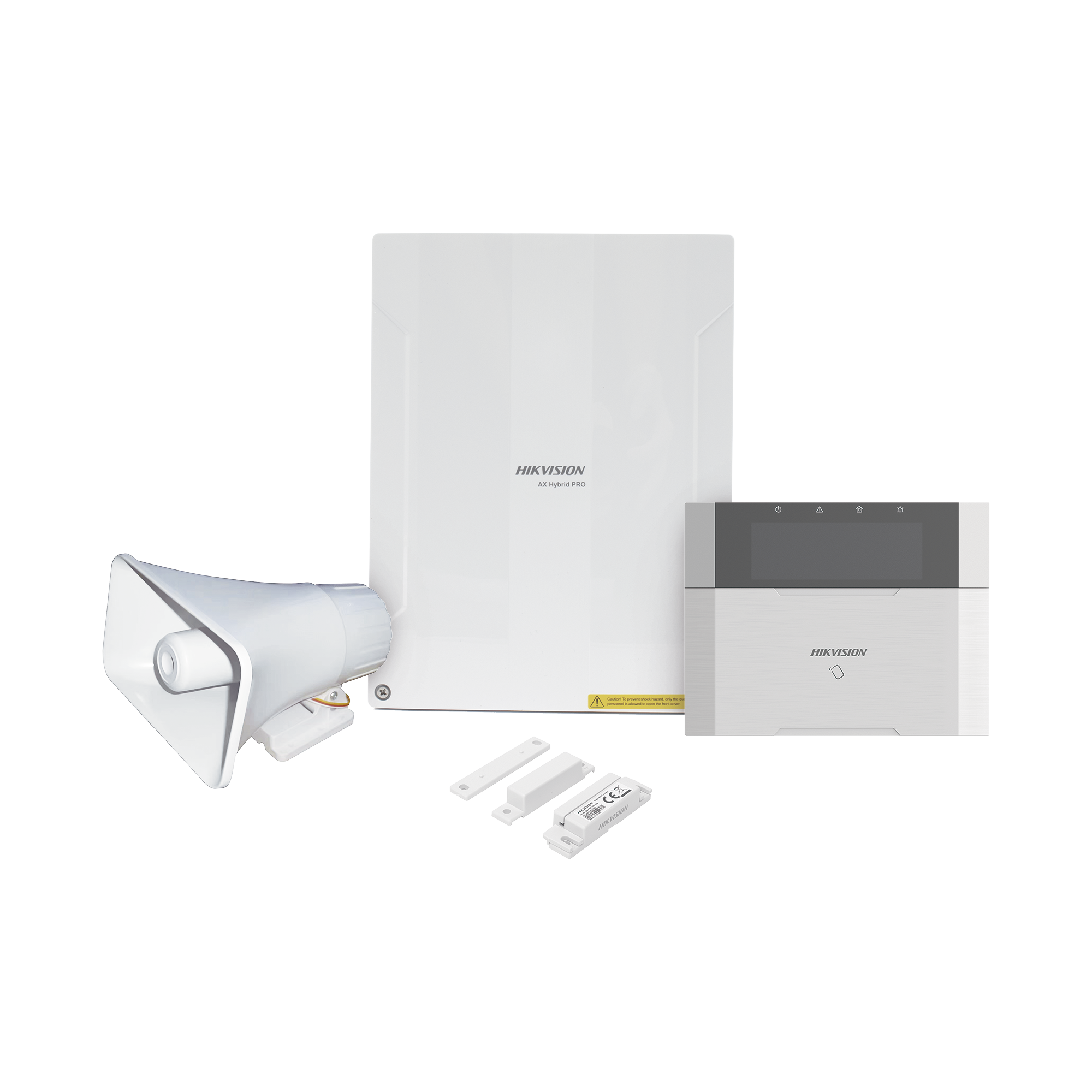 AXHYBRIDPRO-KIT|KIT Panel de Alarma AX HYBRID PRO / 1 Panel Híbrido / 1 Teclado LCD / 1 Contacto Magnético / 1 Sirena de 30 Watts